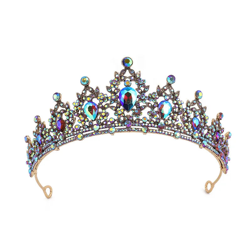 bridal water droplets alloy inlay rhinestones crown