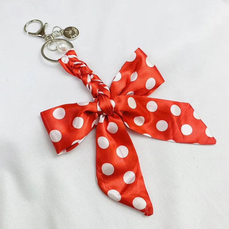 Sweet Simple Style Bow Knot Cloth Metal Unisex Bag Pendant Keychain