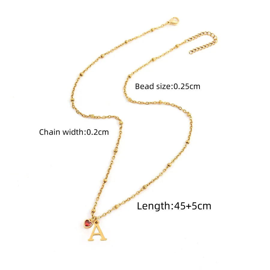 Wholesale Jewelry Elegant Simple Style Classic Style Letter Heart Shape 201 Stainless Steel 304 Stainless Steel Artificial Crystal Artificial Crystal Inlay Cross Bead Necklace Pendant Necklace
