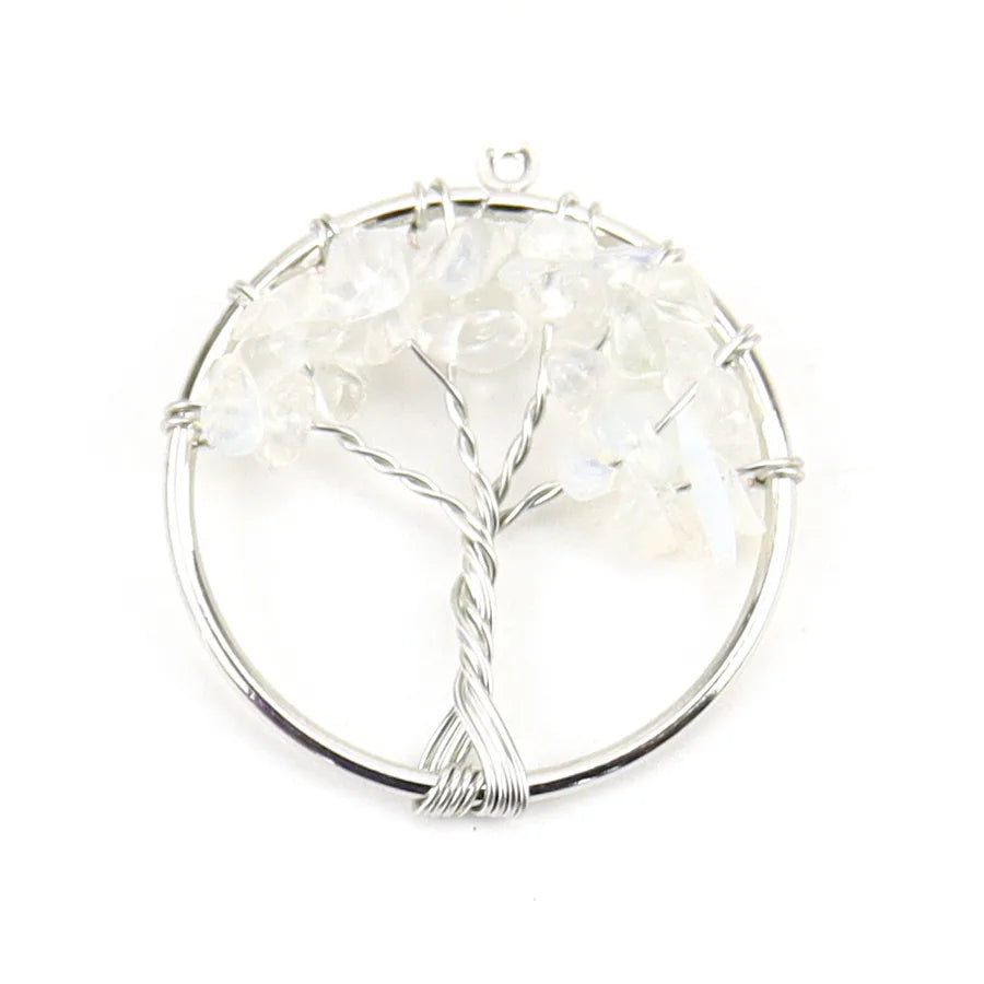 simple style lucky tree natural stone agate wholesale pendants