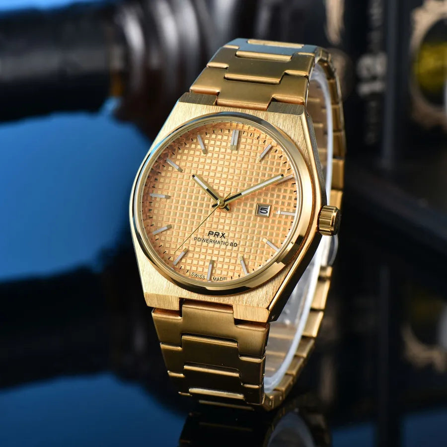 Business Classic Style Color Block Solid Color Horseshoe Buckle Quartz Men's Watches