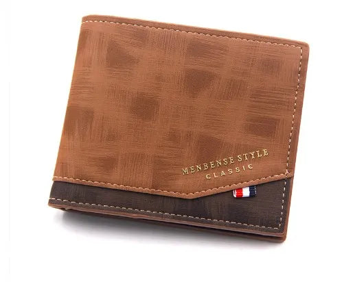 men's solid color pu leather open wallets