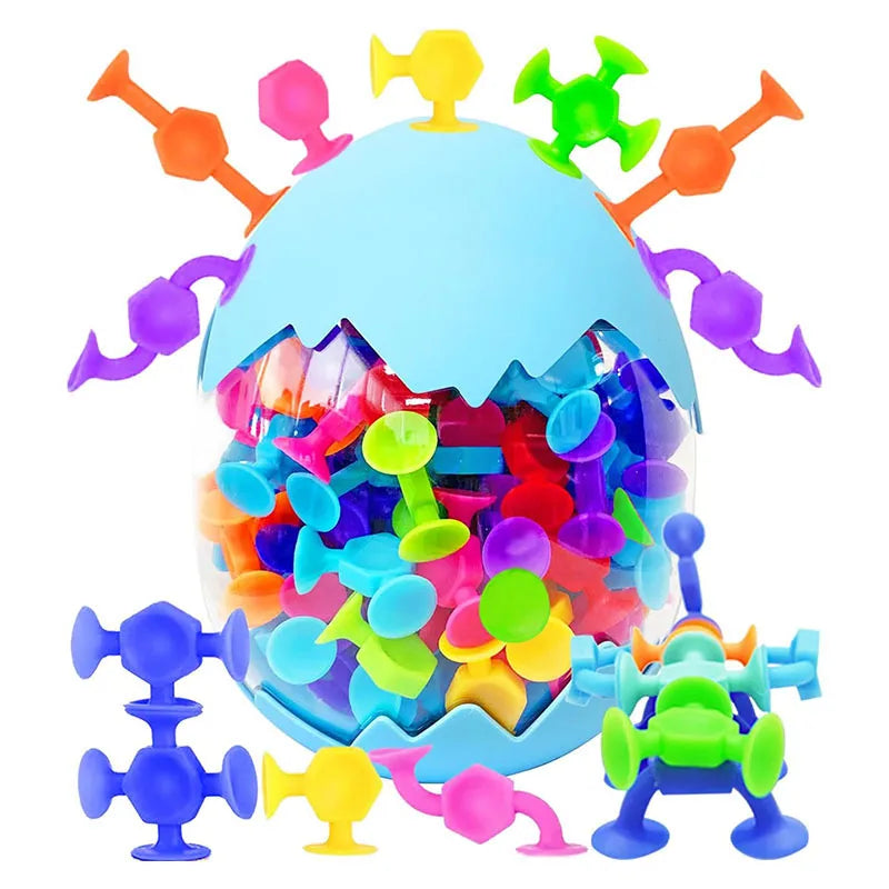 Hot Suction Cup Soft Building Blocks Suction Music Sticky Music Children's Educational DIY Variety Matching Building Blocks Toy