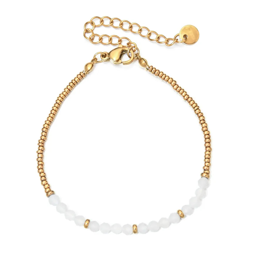 Vintage Style Geometric natural stone Beaded Chain Bracelets In Bulk