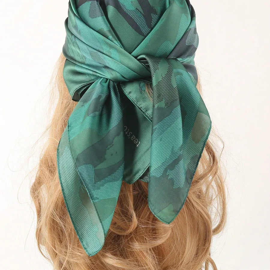 Unisex Casual Vacation Simple Style Solid Color Satin Kerchief