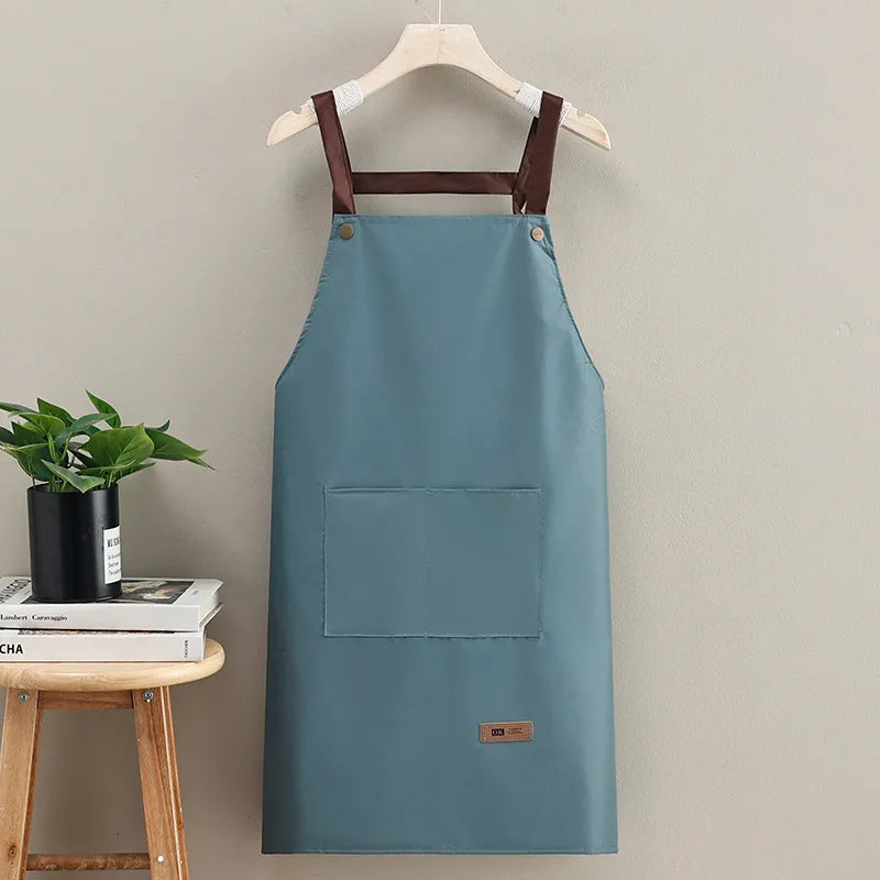 casual solid color pvc apron 1 piece