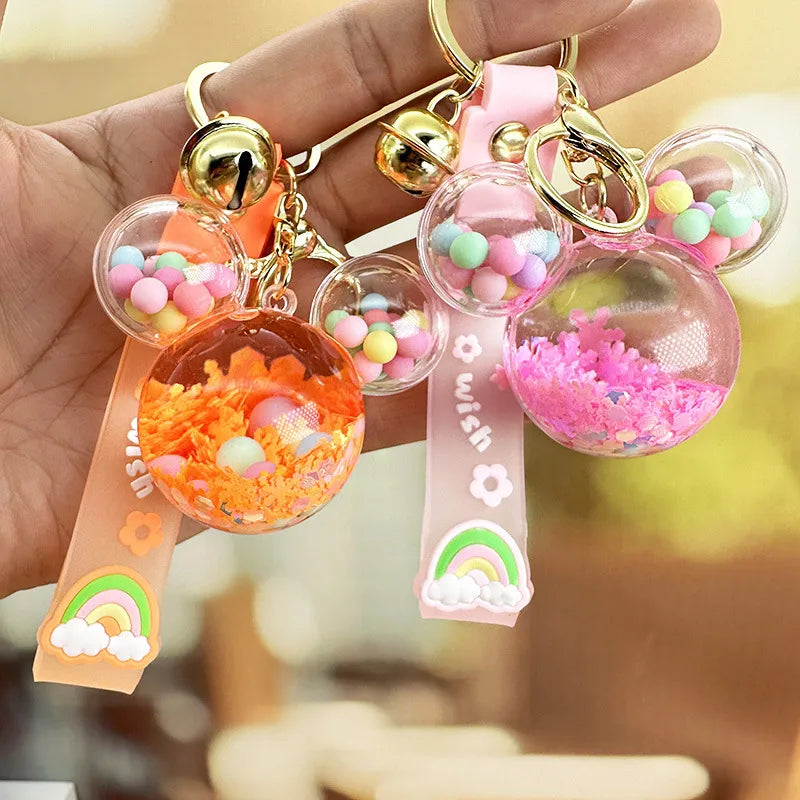 cartoon style letter arylic unisex bag pendant keychain