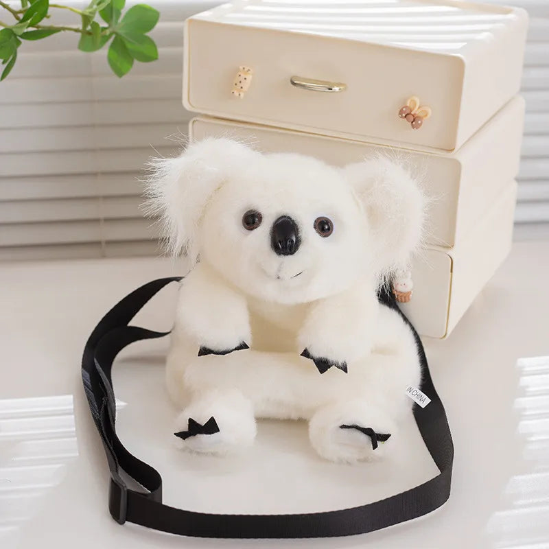 Cartoon Plush Animal Satchel Panda Raccoon Leopard Tiger Shoulder Bag Zoo Souvenir New LOGO