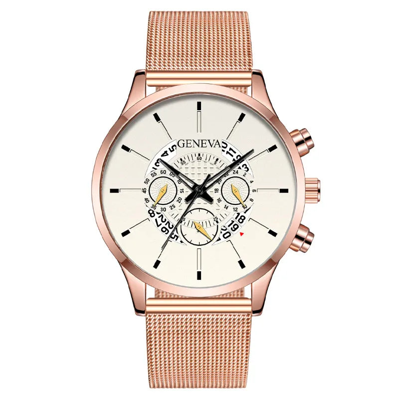 Simple Style Streetwear Color Block Buckle Quartz Watch Men's Watches