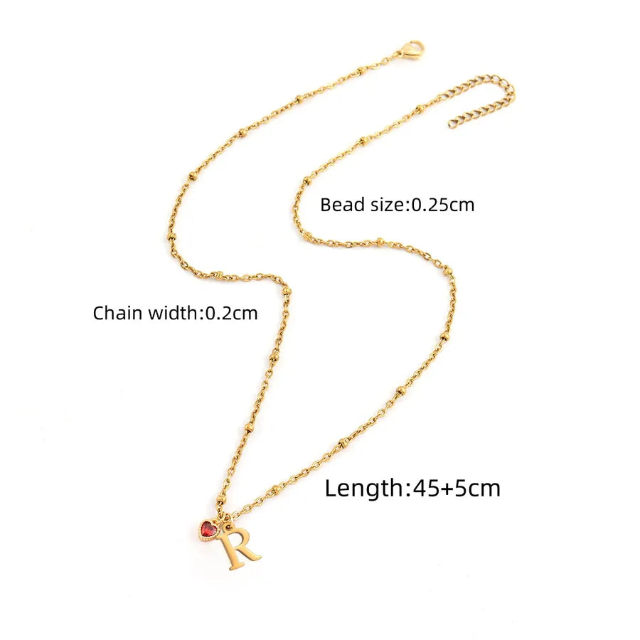 Wholesale Jewelry Elegant Simple Style Classic Style Letter Heart Shape 201 Stainless Steel 304 Stainless Steel Artificial Crystal Artificial Crystal Inlay Cross Bead Necklace Pendant Necklace
