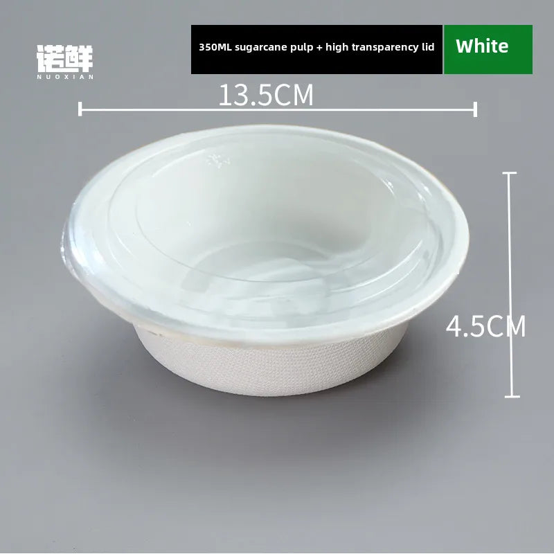 Disposable paper bowl tableware set paper bowl commercial household bowl degradable whole box disposable round bowl