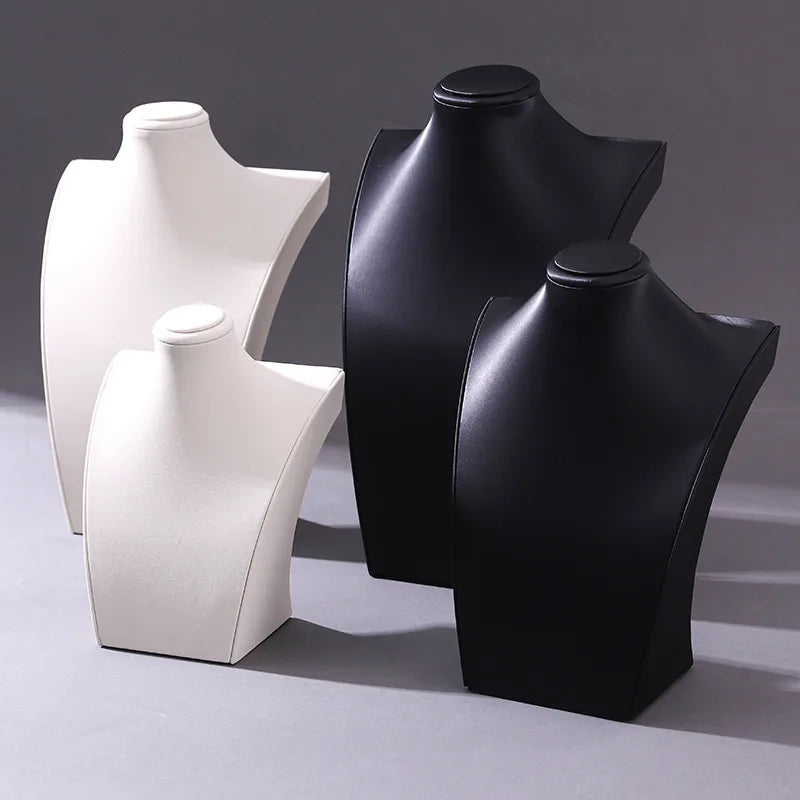 Jewelry Prop Matte Leather Pendant Necklace Display Mannequin Headless Model Window Display Neck Model Ornament High-End Feeling