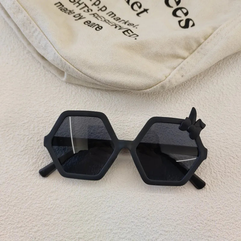 Cute Sweet Solid Color Resin Polygon Full Frame Kids Sunglasses
