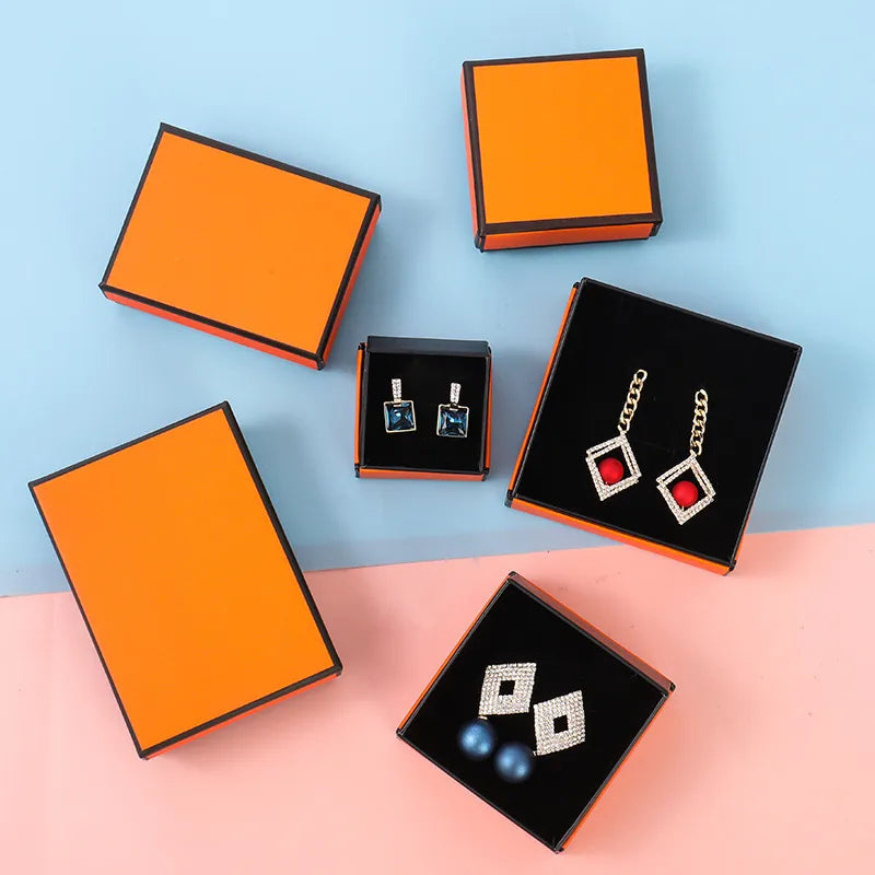 fashion solid color paper jewelry boxes