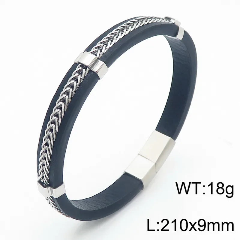 Simple Style Twist Titanium Steel Plating 18K Gold Plated Men's Bangle