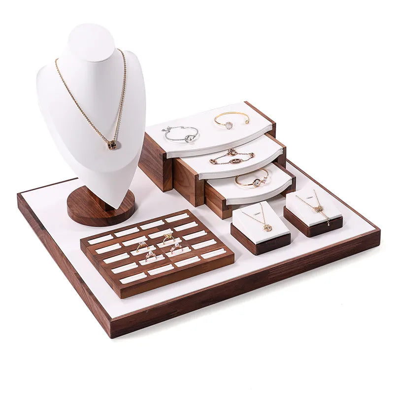 Walnut Jewelry Set Display Stand Necklace Pendant Showcase Stand High-End Feelings Craftsmanship Meticulously Designed