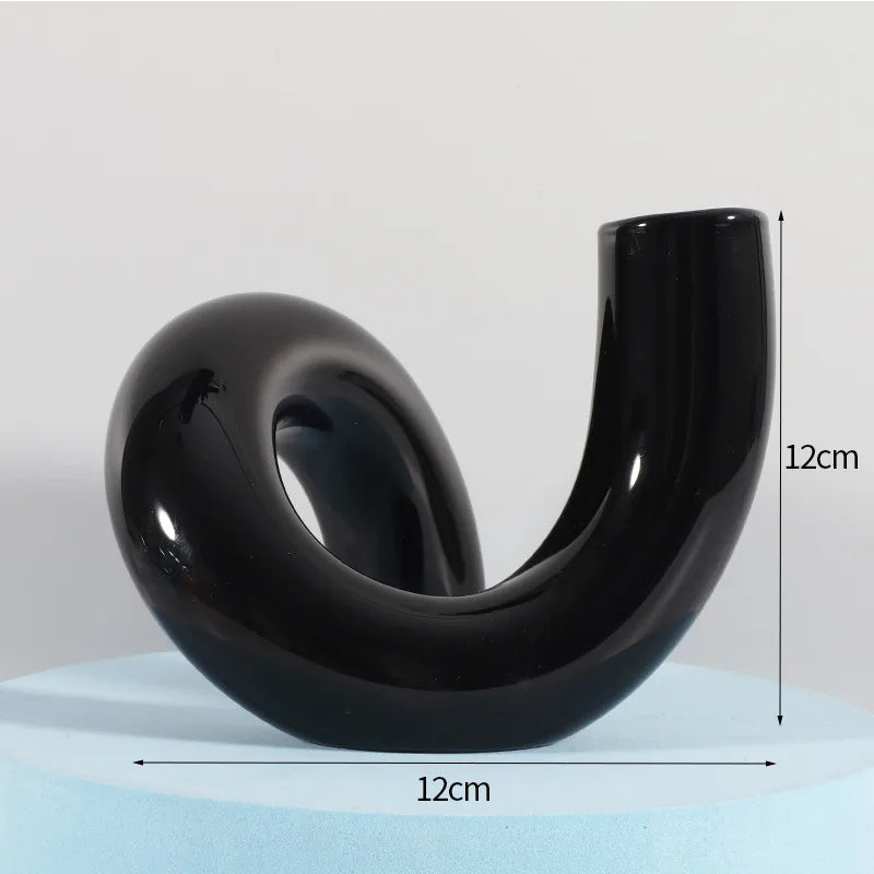 Simple Style Solid Color Glass Vase Artificial Decorations