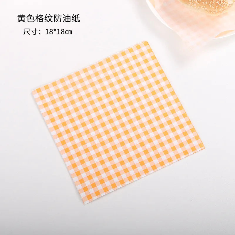 Square 18cm Oil-resistant Laminated Paper Burger Box Pad Paper Bento Cake Separation Paper Sandwich Packaging Paper