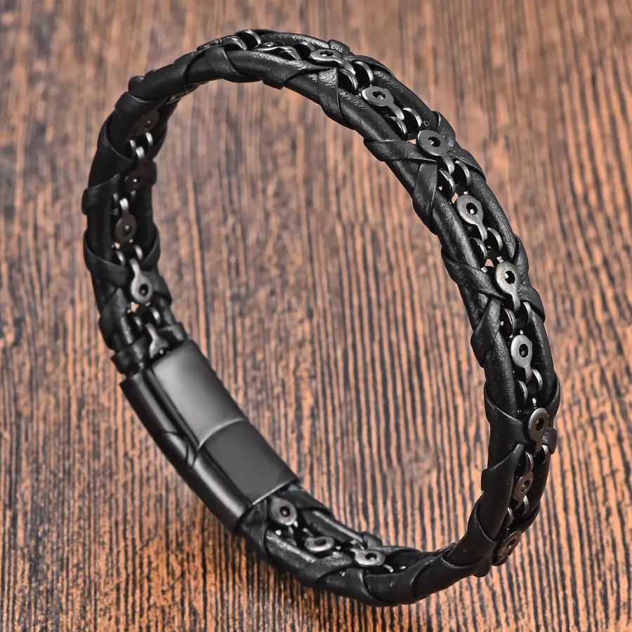 Genuine Leather Bracelet Simple Leather Bracelet Men's Leather Bracelet Original Jewelry Magnet Bracelet 888