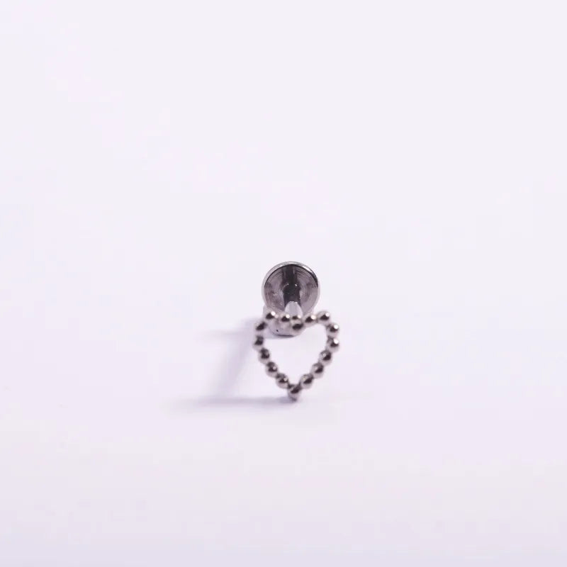 1 Piece Lip Rings Casual Punk Simple Style Cross Letter Heart Shape Titanium Alloy Polishing Plating Zircon 18K Gold Plated Lip Rings Ear Cartilage Rings & Studs