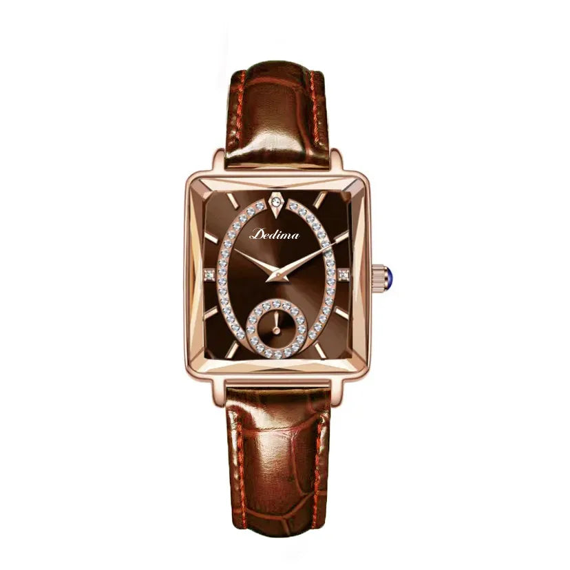 casual square double side snaps quartz women's watches