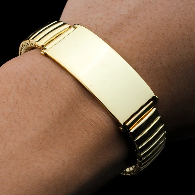 simple style geometric titanium steel plating men's bracelets