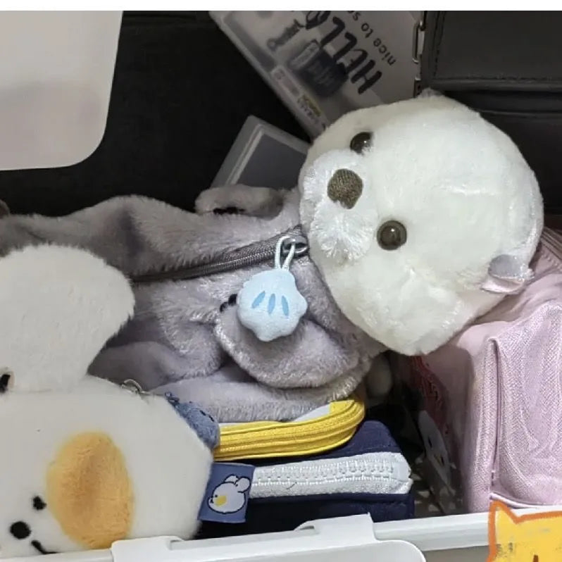 Creative plush doll pencil case ins style high-looking soft cute healing decompression doll stationery storage bag stationery bag