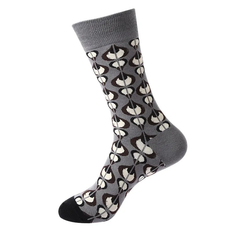 Men's Casual Sports Plaid Nylon Cotton Spandex Crew Socks 10 Pairs Per Pack