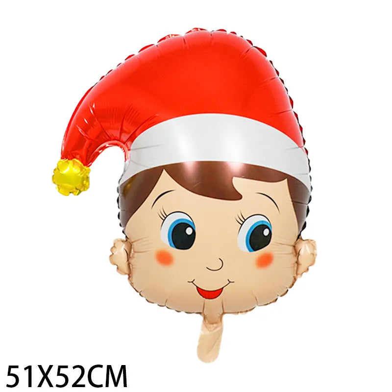 Christmas Santa Claus Gift Box Snowman Aluminum Film Party Balloons