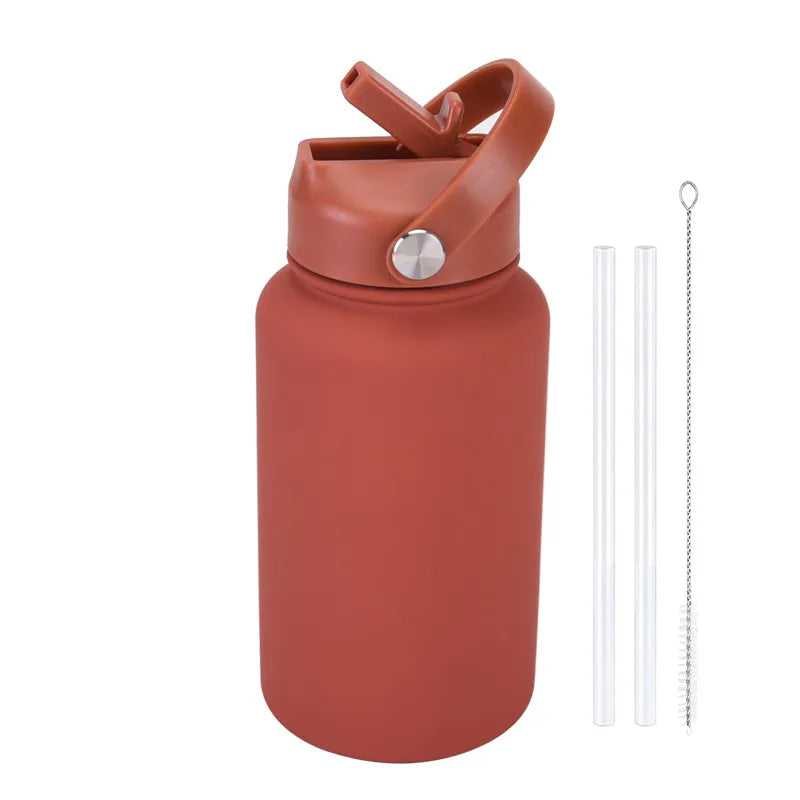 casual solid color stainless steel water bottles