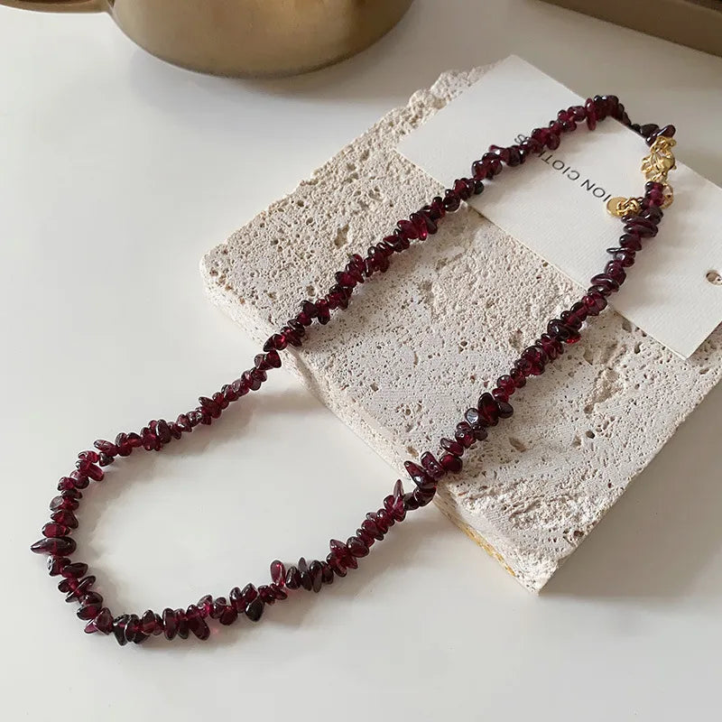 Retro Japanese Style Geometric natural stone Freshwater Pearl Agate Pendant Necklace In Bulk