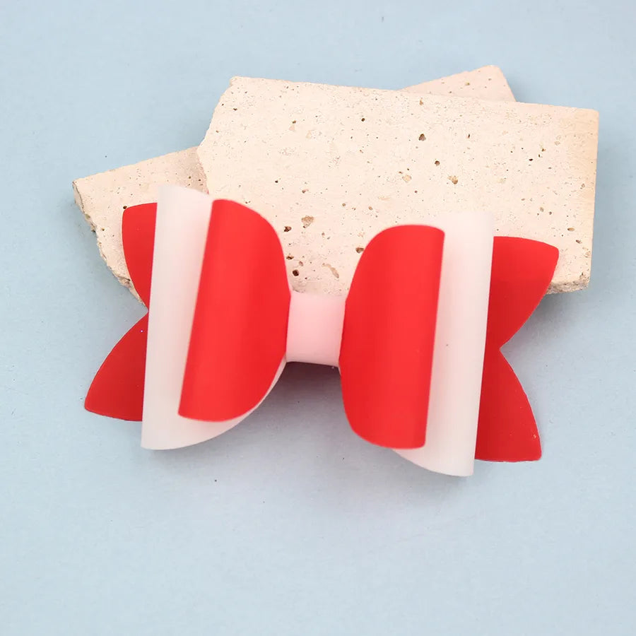New Summer Fresh Pvc Bow Hairpin Candy Color Bow Hairpin Simple and Versatile