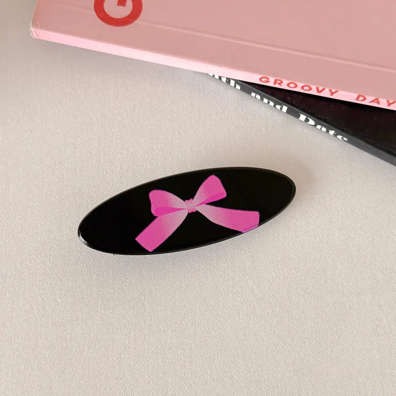 Cute Lady Women's Heart Shape Butterfly Bow Knot Resin Hair Clip