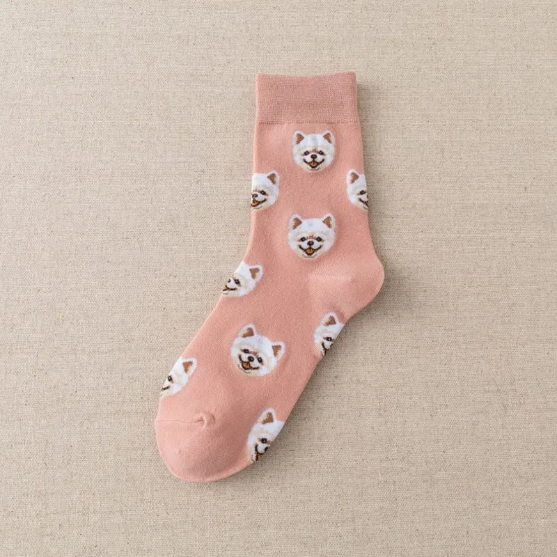 Elegant Lady Unisex Dog Cotton Ankle Socks A Pair