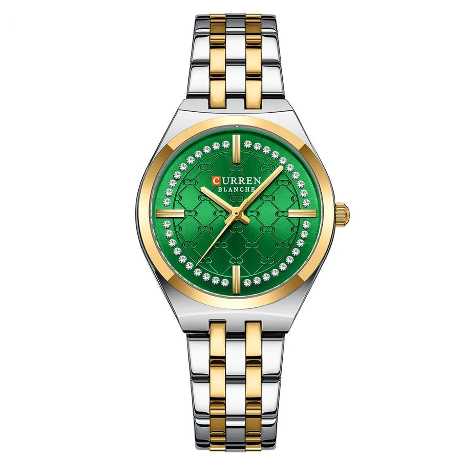 Casual Color Block Single Folding Buckle Quartz Watch Women's Watches