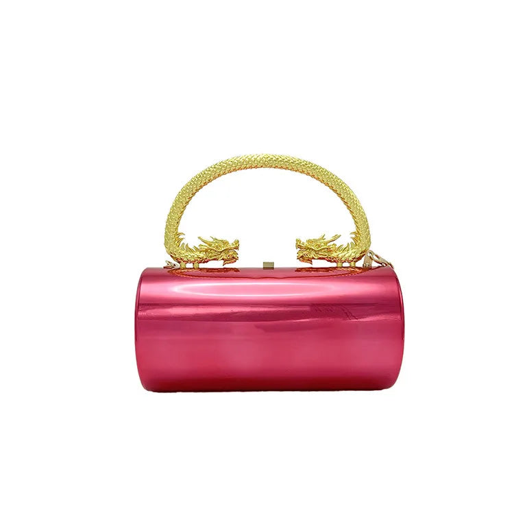 Gold Silver Green Arylic Solid Color Cylindrical Evening Bags