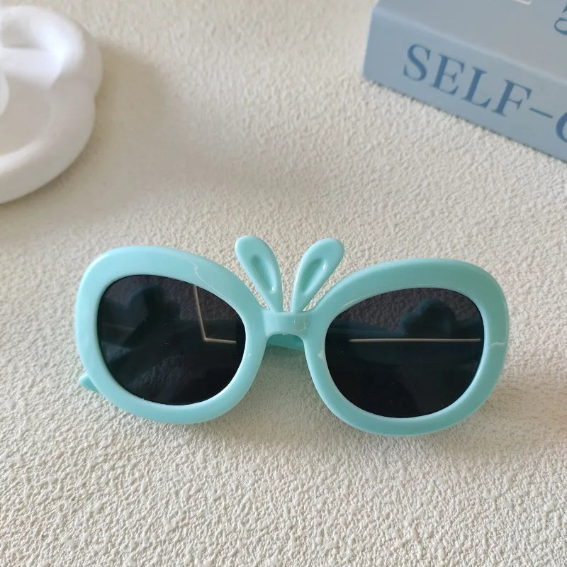 Sweet Simple Style Solid Color Resin Special-Shaped Mirror Full Frame Kids Sunglasses