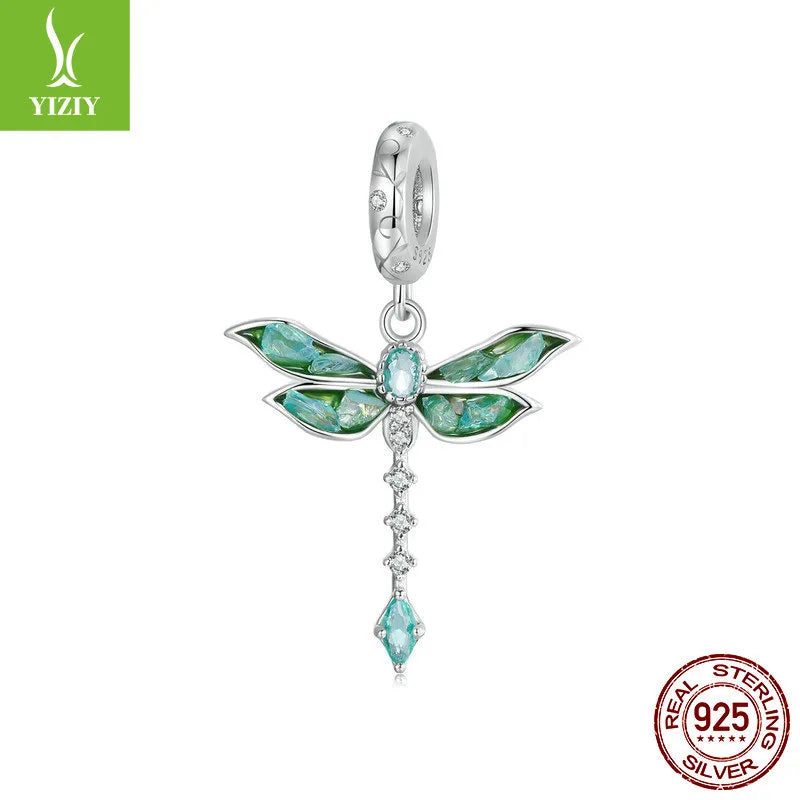 1 Piece 925 Sterling Silver White Gold Plated Butterfly Bird DIY Jewelry Accessories Pendant Beads