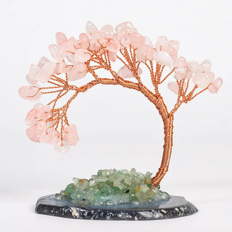 Simple Style Tree natural stone Crystal Copper Ornaments Artificial Decorations