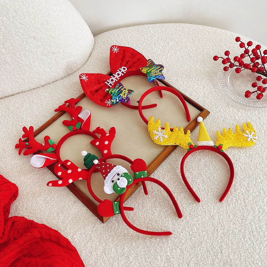 Christmas Cute Snowman Antlers Elk Nonwoven Party Festival Hair Band Costume Props Party Accessories
