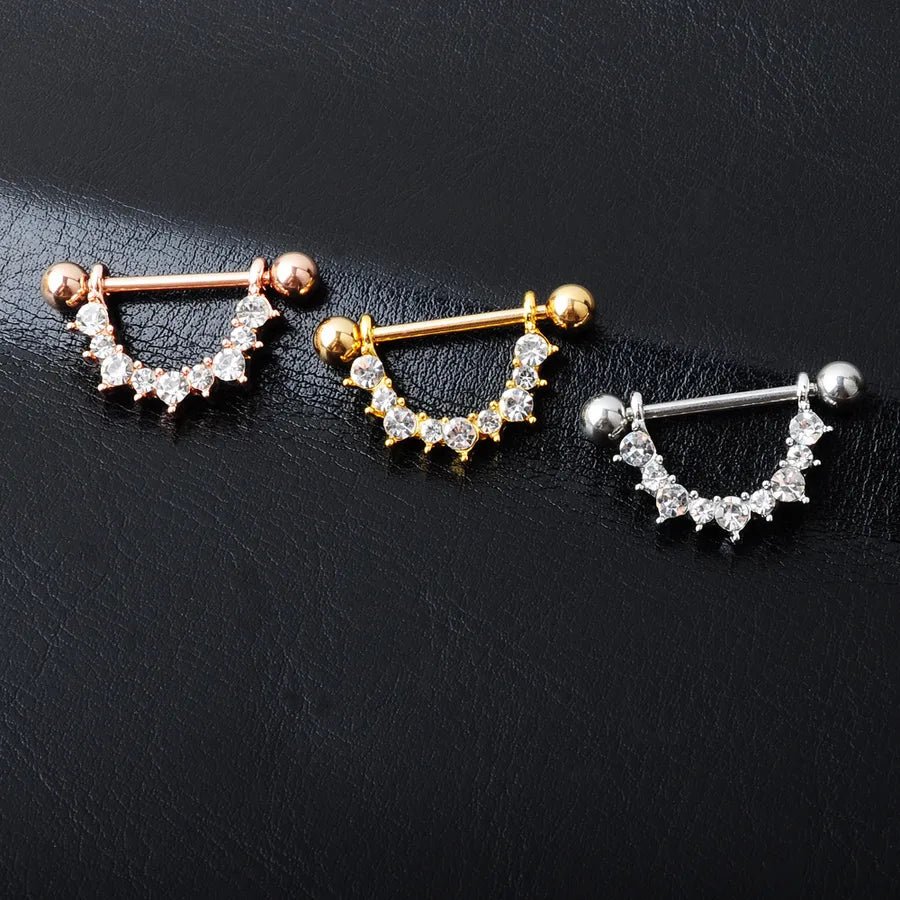 Nipple Rings & Studs Fashion U Shape Stainless Steel Plating Artificial Gemstones