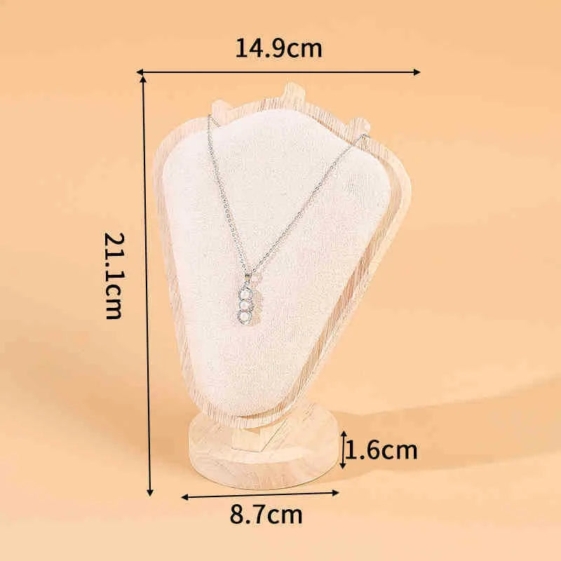 Lamb Horn Necklace Display Stand Portrait Neck Model Jewelry Holder Nordic Style Wooden Sculpture Storage Mannequin Rack