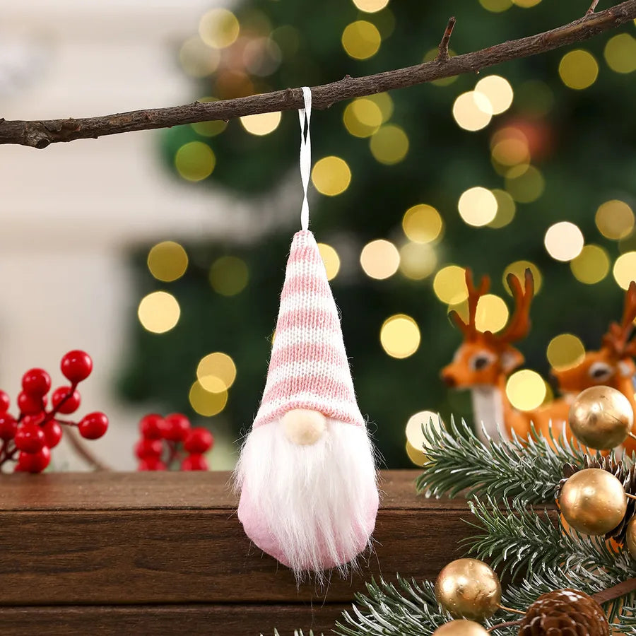 New Christmas Decorations Knitted Red Pendant Faceless Santa Claus Ornament For Christmas Tree American And Cartoon Style