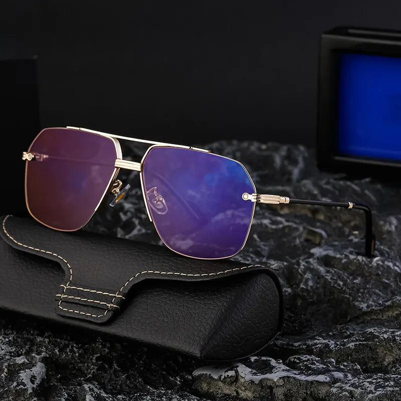 Vacation Solid Color Pc Tinted Lenses Square Full Frame Men's Sunglasses