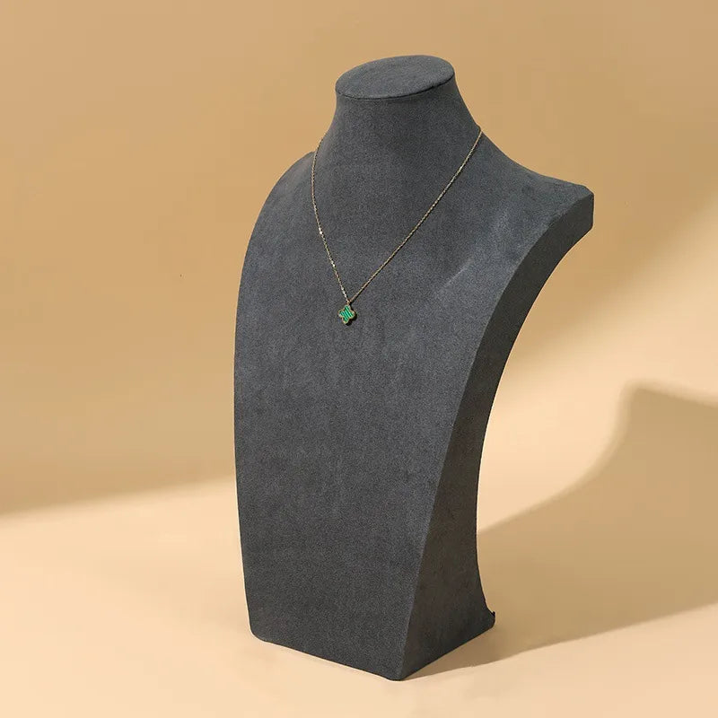 Velvet Jewelry Necklace Display Stand Counter Top Fashionable Mannequin Head Model Premium Feel Stitching Process