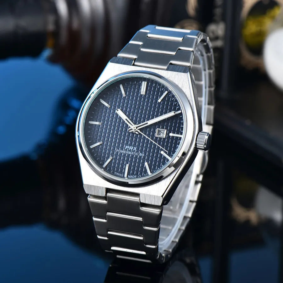 Business Classic Style Color Block Solid Color Horseshoe Buckle Quartz Men's Watches