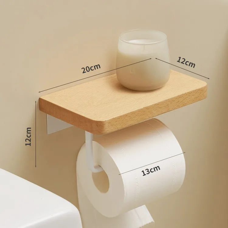 Classical Solid Color Wood Aluminium Alloy Tissue Holder