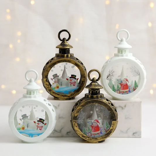 Portable Christmas Decoration Lantern Atmosphere Lighting Creative Desktop Props Gift for Quiet Night American Style
