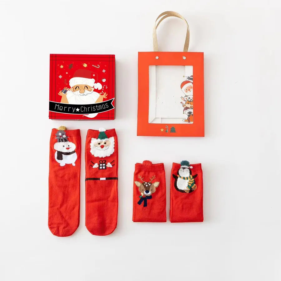 Christmas Simple Style Classic Style Women's Color Block Cotton Ankle Socks 1 Set