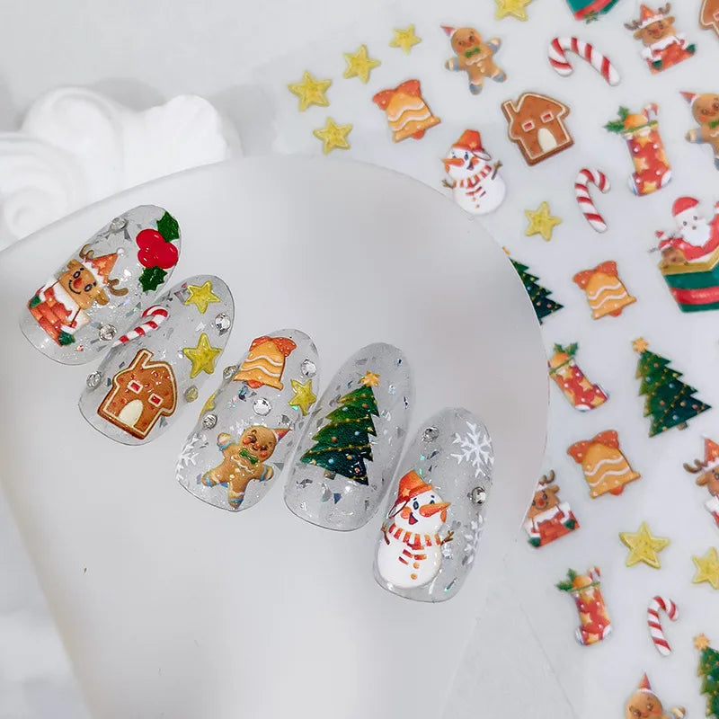 Christmas Elegant Lady Butterfly PET Nail Patches 1 Set